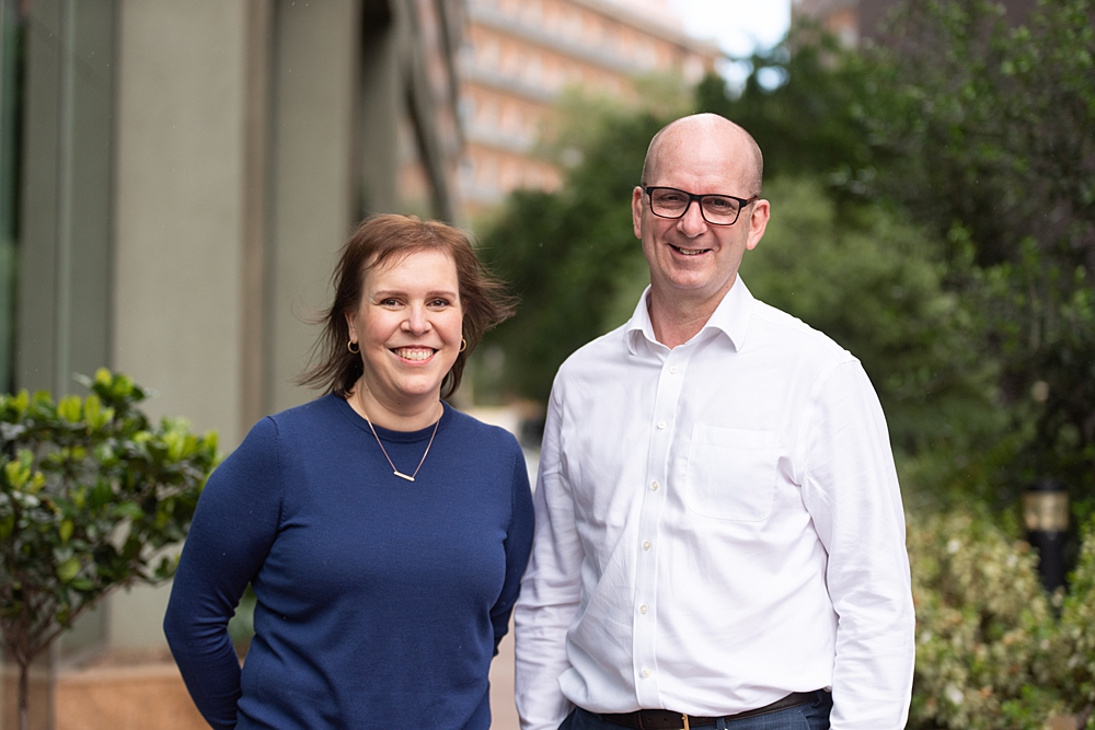 Melissa Sheldon Project Officer and Patient Advocate and Professor Mark Shackleton Chairman of Melanoma and Skin Cancer Trials